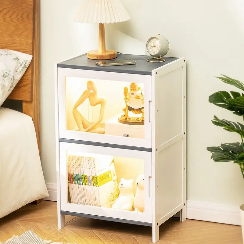 Household Bedside Table Modern Simple Storage Small Night Stand Solid Wood Bedchamber Children Large Capacity Home Furniture