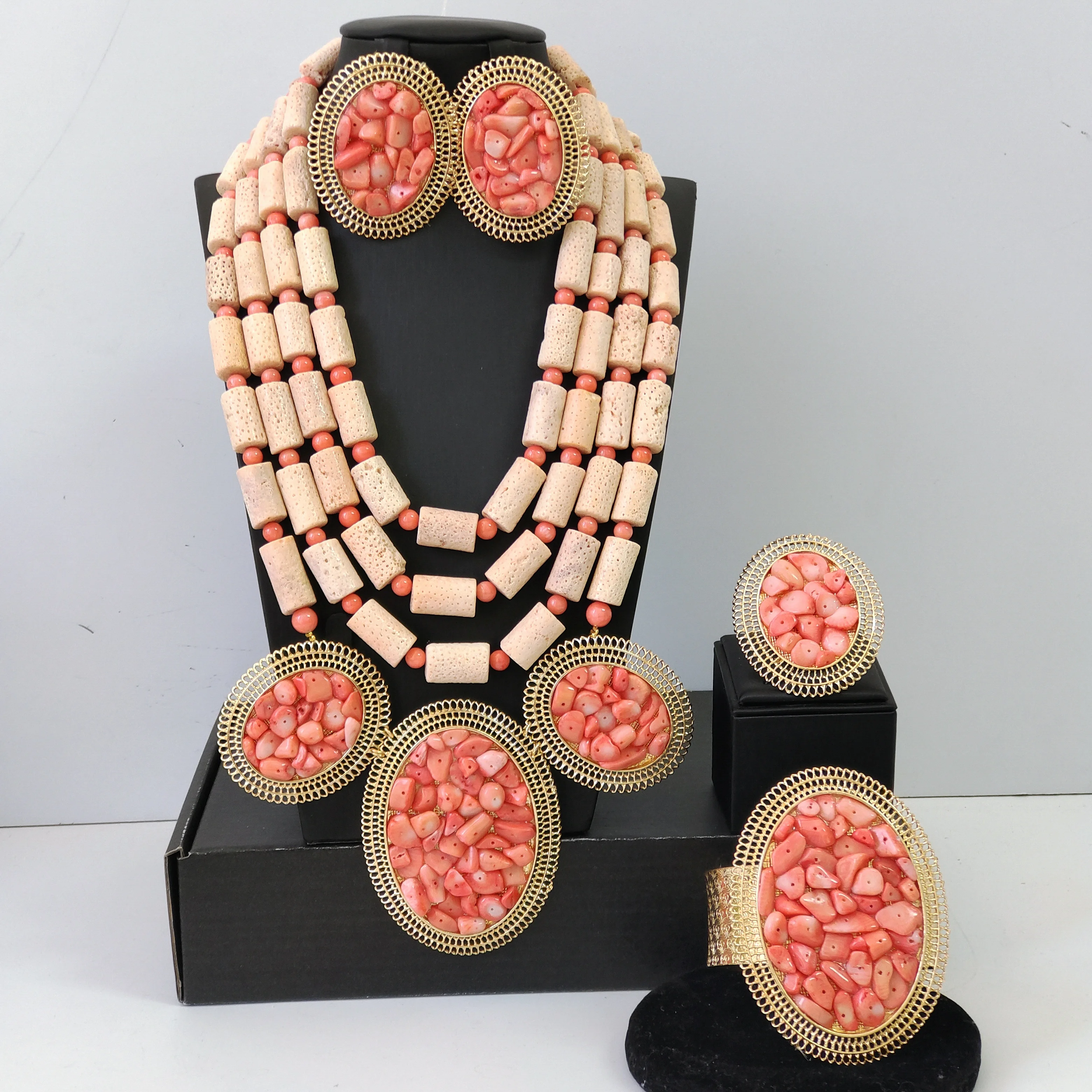 

nigerian coral beads sets for woman luxury