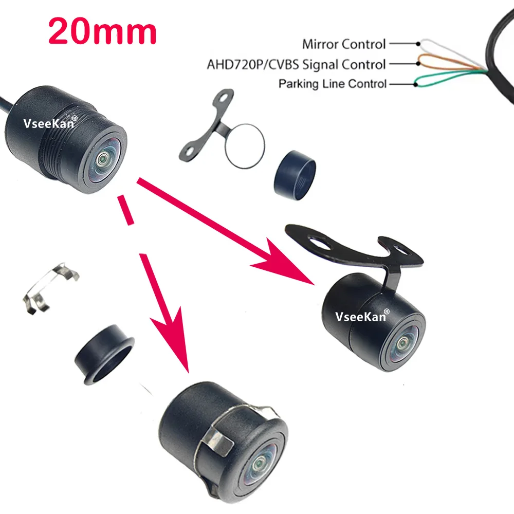 

Car Reverse Camera HD Night Vision Wide Angle Rear View Parking Camera Waterproof CCD LED Auto Backup Monitor Color Image