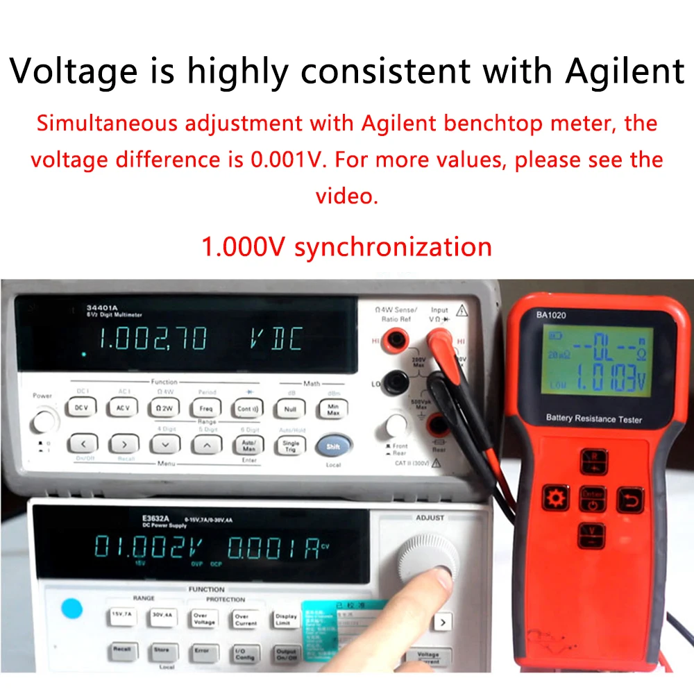 BA1020 Portable Battery Voltage Internal Resistance Tester 32-Bit Kernel Controller High-Precision LiFePO4 18650 Battery Tester