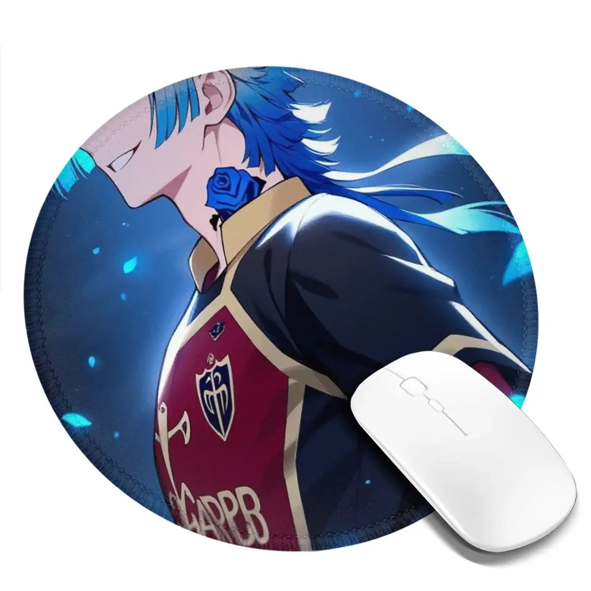 Blue Lock Kaiser Anime Round Mouse Pad Computer Keyboard Mouse Mat Gamer PC Desk Mat Office Table Mats