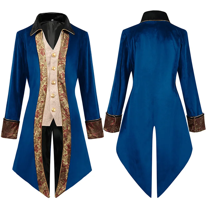 

Men's Trench Coat 2023 Spring And Autumn New Unique Temperament Knight Retro Long Large Size Tuxedo Dress