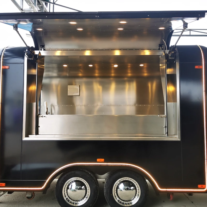 Mobile Food Truck Premium Custom Built Stainless Steel Food Trailers, Modern & Eye-Catching Design Customized