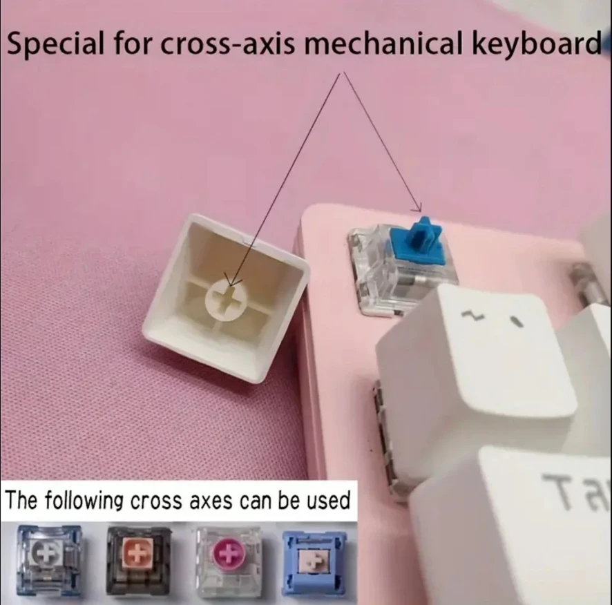 2025 new drip glue transparent cute pink Piglet resin key cap Cross shaft mechanical keyboard key cap 1pc