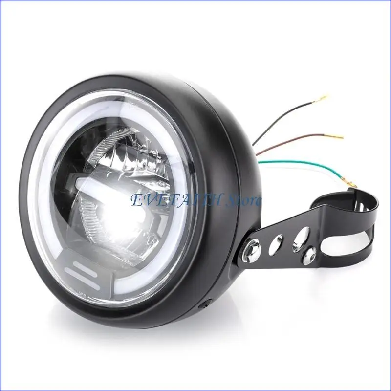 

124B 6,5-дюймовая круглая светодиодная фара для мотоцикла с кронштейнами в сборе для велосипедов на заказ