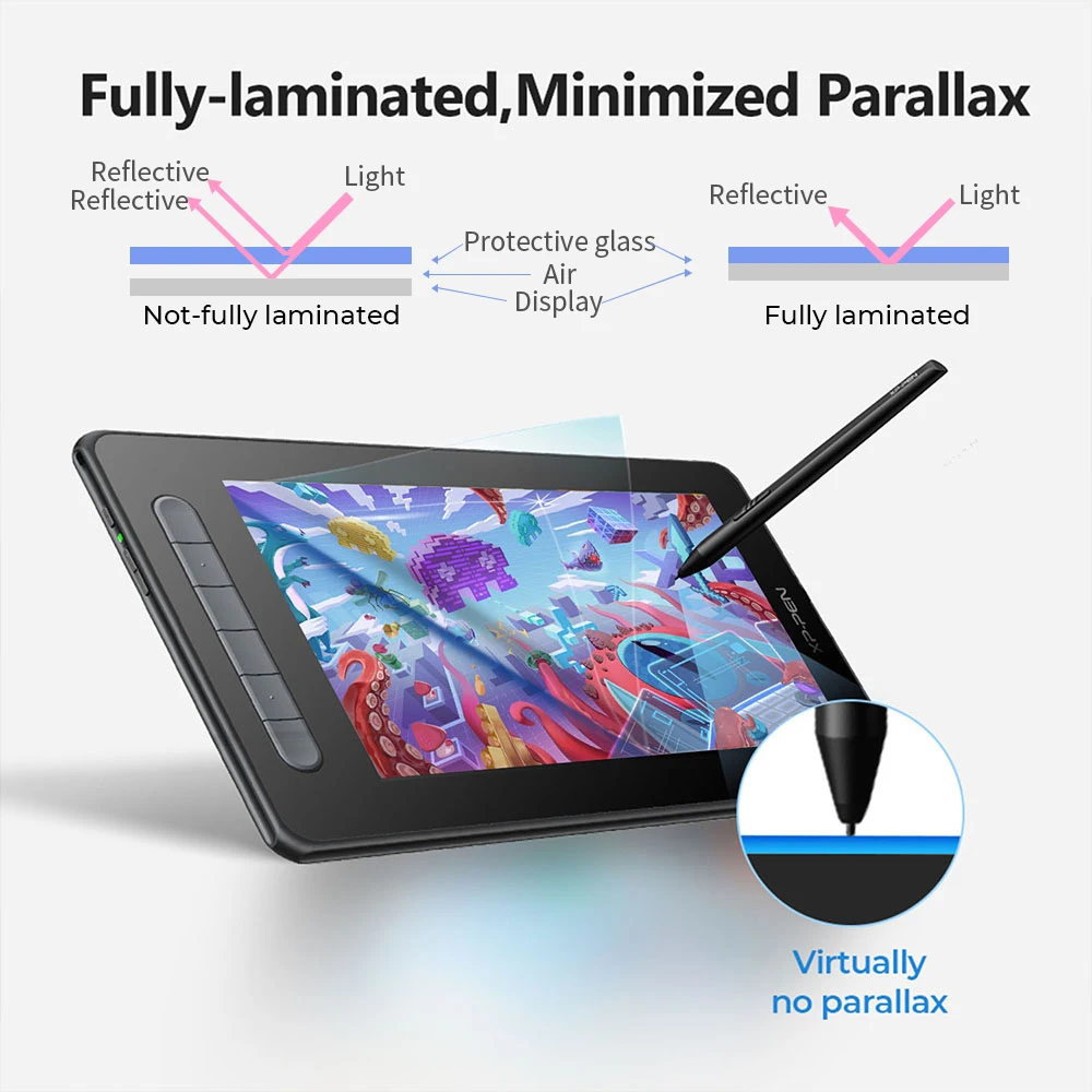 XPPen New Artist 10 2nd Pen Graphic Tablet Monitor Drawing Tablet 127% sRGB 8192 Level with 8 Keys Support Windows mac Android