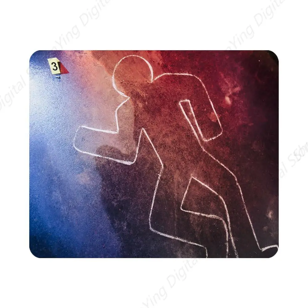 Crime Scene Pattern Mouse Pad Anti Slip Rubber Gaming Mouse Pad Murder Evidence Computer Laptop 18*22cm