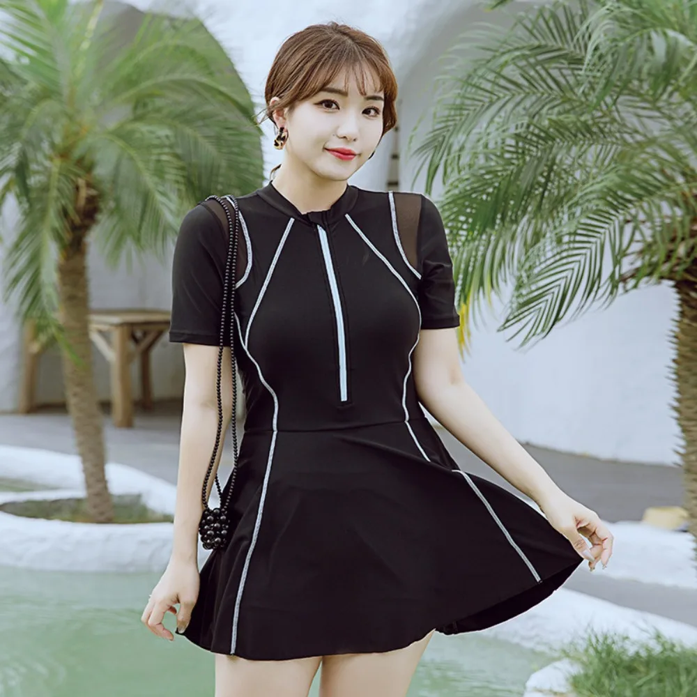 

Womens Swimwear High Waisted Tummy Control Short Sleeve Bathing Suit for Swimming