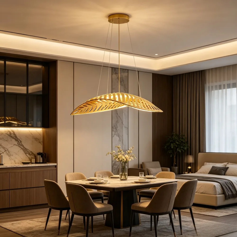 Nordic Design Pendant Lamps Wabi Sabi Wood Art Fish Bone Chandeliers Restaurant Bar Cafe Dining Room Decoration Lighting Fixture