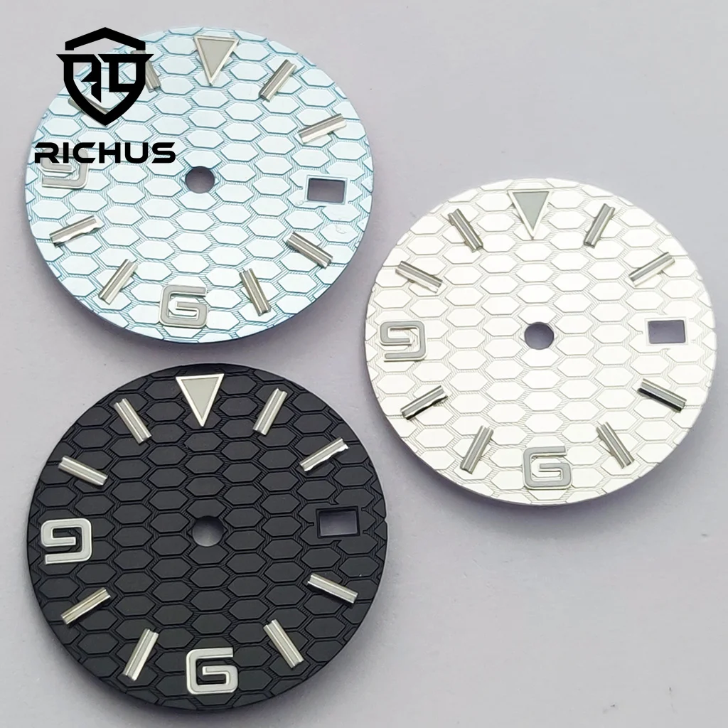 ريتشوس 29 مللي متر ساعة الطلب الأزرق الأخضر مضيئة صالح NH34 NH35 NH36 ETA2824 2836 Miyota8215-DG ساعة يد تعمل بالحركة اكسسوارات #2