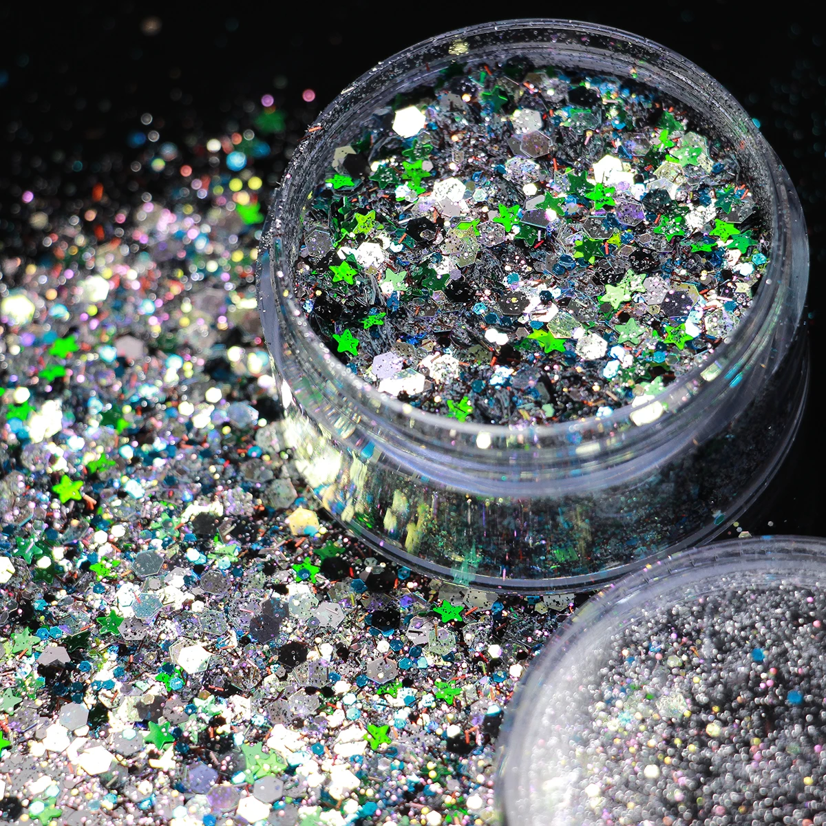 Brillo holográfico grueso para decoración de uñas, purpurina para manualidades, Festival, lentejuelas en polvo, arte de uñas, resina epoxi, escamas de lentejuelas brillantes