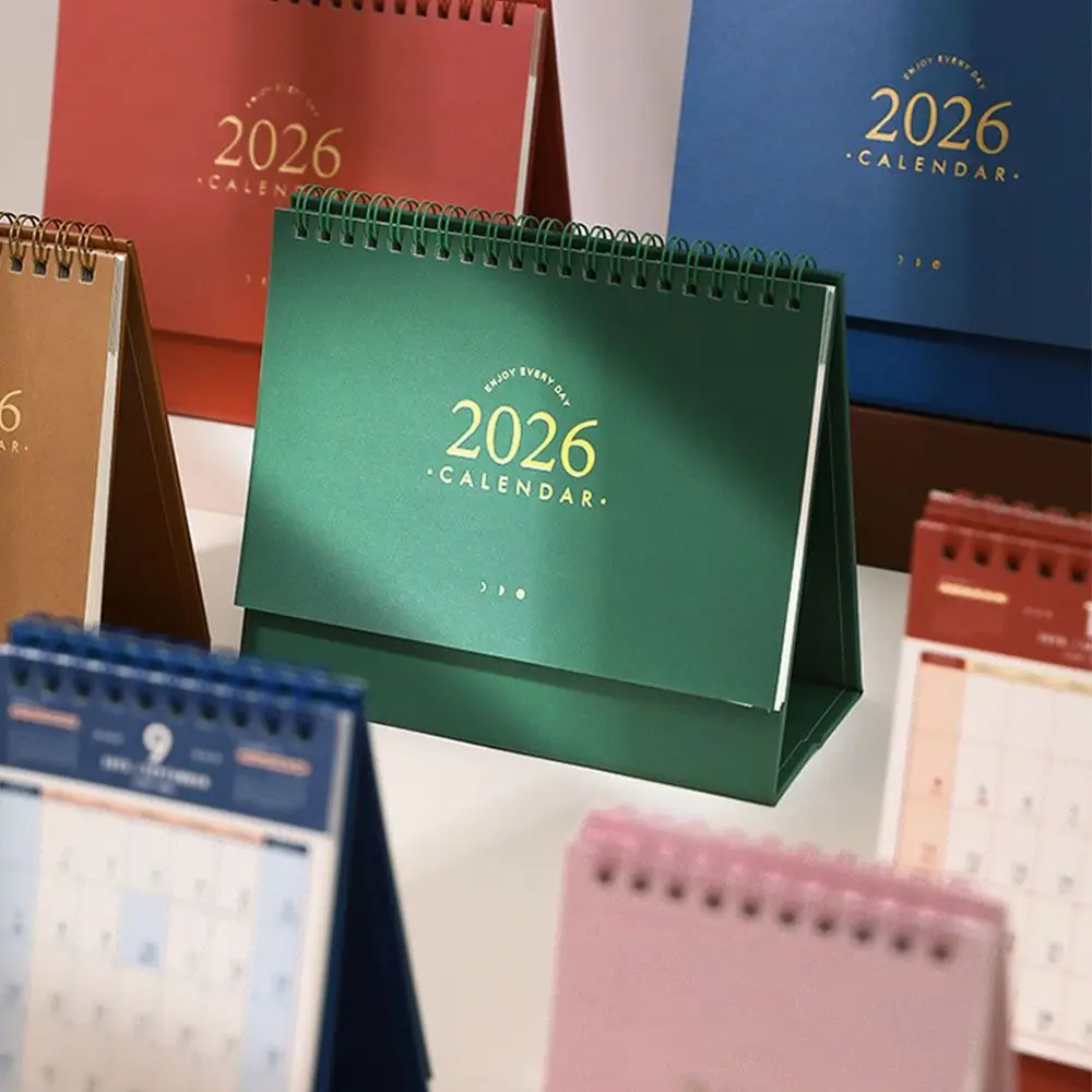 Simple Coil 2026 Desk Calendar Portable Desktop Decoration Schedule Planner Mini Calendar Gifts