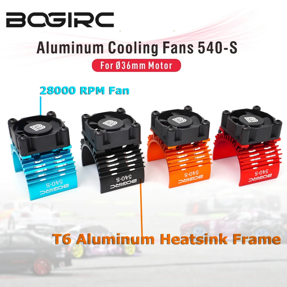 BOGIRC RC piezas de coche cubierta del disipador de calor del Motor del coche eléctrico 540-S ventilador de refrigeración para 1/10 Tamiya TT02 RC coche 540 550 disipador de calor del Motor