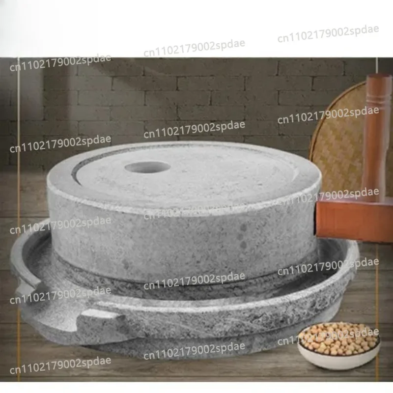 Wooden Frame Manual Stone Grain Grinder Machine Stable Design For Bean Rice Flour And Soya Milk Making