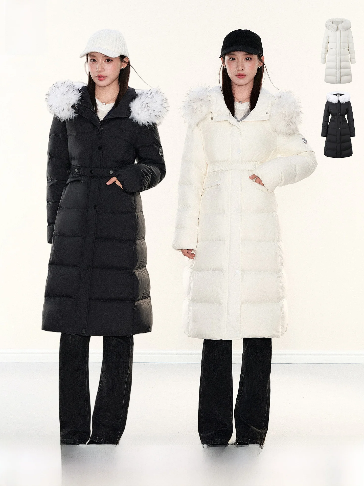 

Утепленная куртка ANDYET AD с капюшоном и меховым воротником, винтажный стиль, с эффектом утяжки талии, для повседневной носки, гарантия тепла