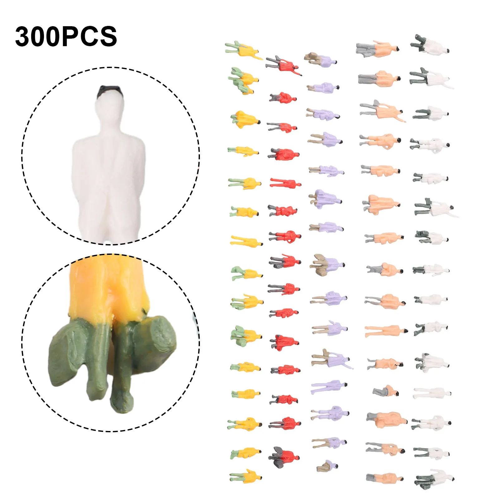 Painted Figures Railway Train Layout 1:87 300Pcs Model People Passenger Model Train Scenes Accessories HO Scale