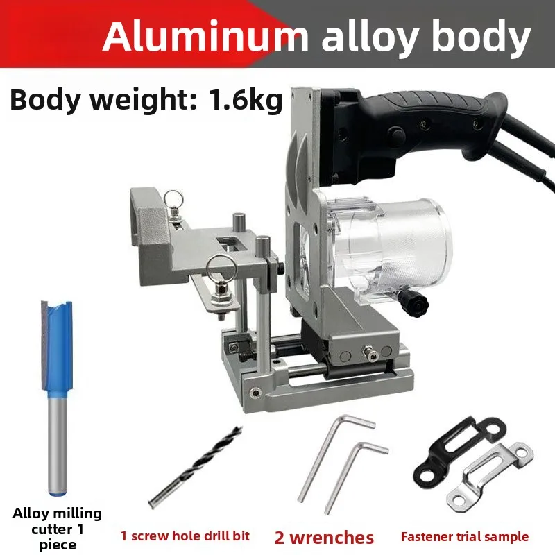 Portable Woodworking Invisible Joint Jig 2-in-1 Router Guide Tool for DIY Cabinet Making