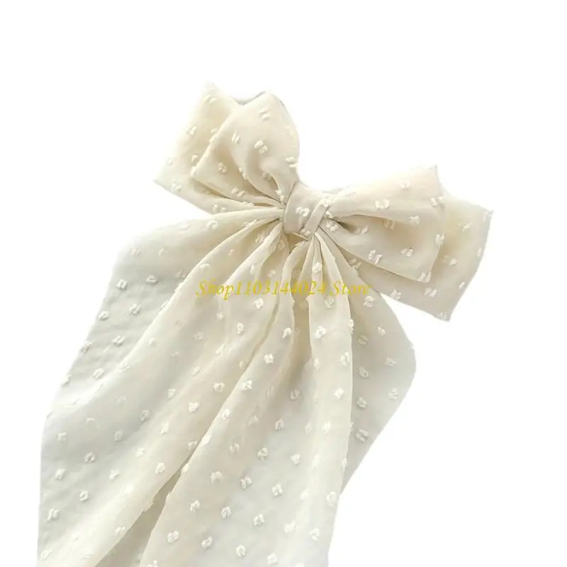 

N5KE Заколка для волос с бантами, длинная лента, пружинная заколка, элегантные заколки для волос, стильный головной убор, для