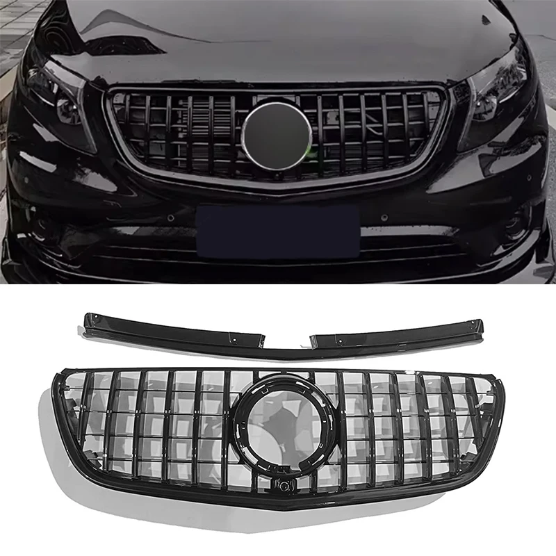 Frontgrill-Grill-Upgrade GT-Stil für Mercedes Benz Vito-Klasse V250 V260 2016–2020 2021–2024, Tuning-Zubehör, Grills