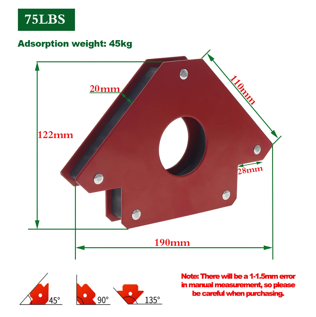 15KG 25KG 45KG Magnetic Welding Holders Angle Solder Arrow Magnet Weld Fixer Positioner Ferrite Holding Auxiliary Locator Tools