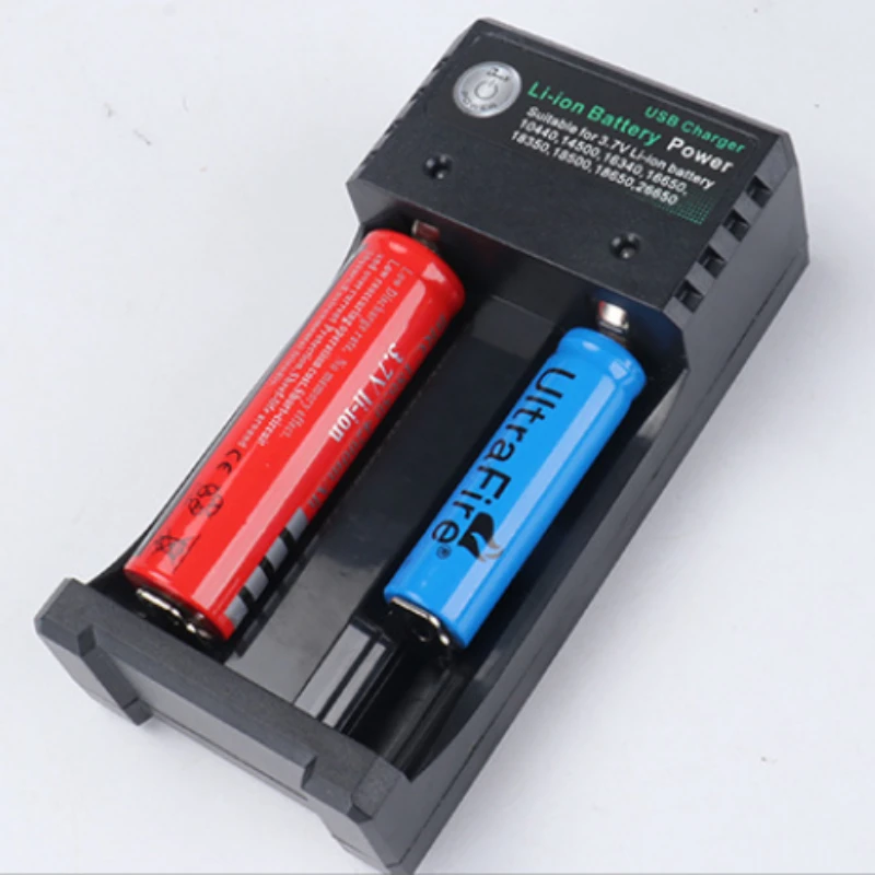 2 Slot 110V/220V 18650 Battery Charger Black For 14500 14650 16650 18350 18500 18650 26650 3.7V Rechargeable Lithium Batteries