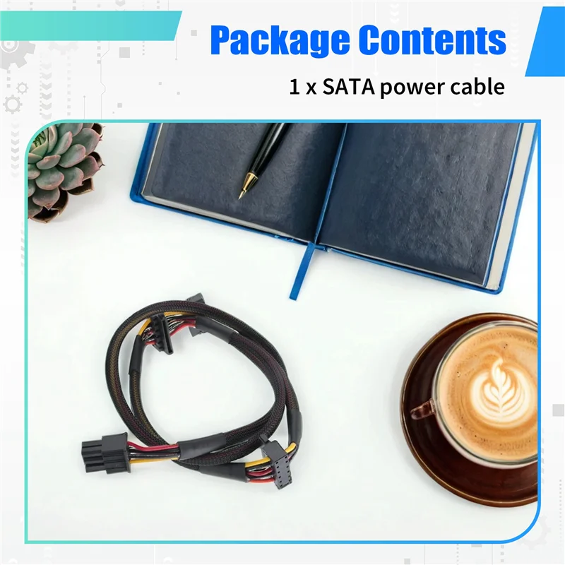 새로운! !Antec NP TP ECO 시리즈용 모듈형 PSU 6핀 - 3포트 SATA 전원 케이블 18AWG 와이어 80Cm