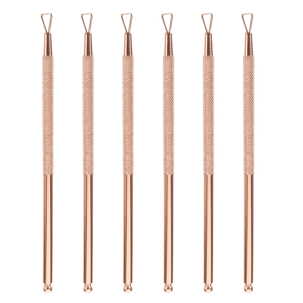 

6pcs Manicure Tools Triangle Cuticle Pusher Nail Instrument Toenail Cleaner Polish Scraper Gel Removal Steel Tool Set