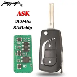 Jingyuqin-mando a distancia para coche, llave con Chip H/8A de 315MHZ, 2 botones, para Toyota RAV4, Camry, Hilux, Corolla, accesorios, 2016-2018