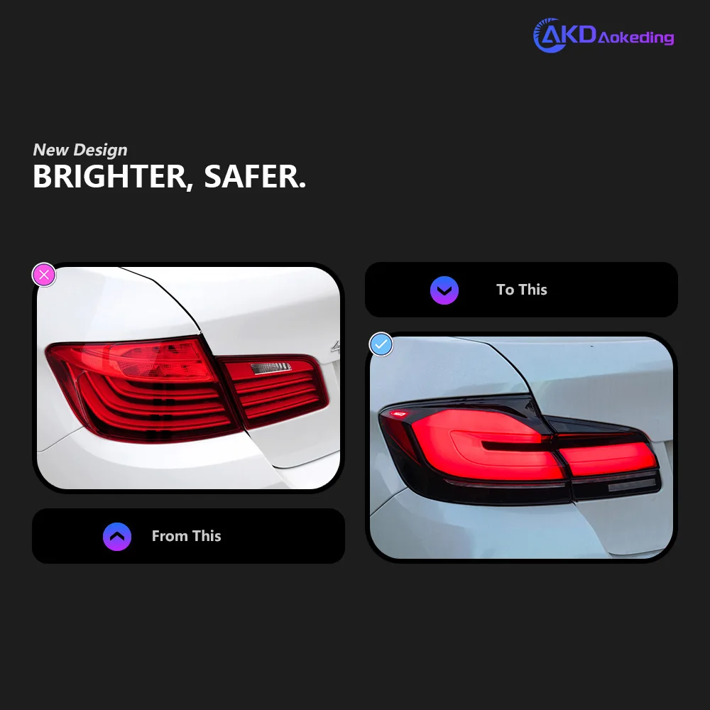 Auto Parts For 5 Series F10 Taillight 2011-2016 520i 528i 530i Upgrade G30 Style Brake reversing light Car Accesorios Modified