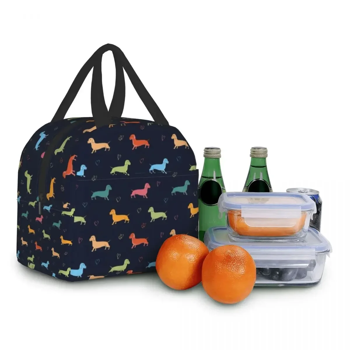 Bolsas de almuerzo de Dachshund para niños, caja Bento térmica de comida aislada para niños, bolsa de almacenamiento portátil para perros y salchichas