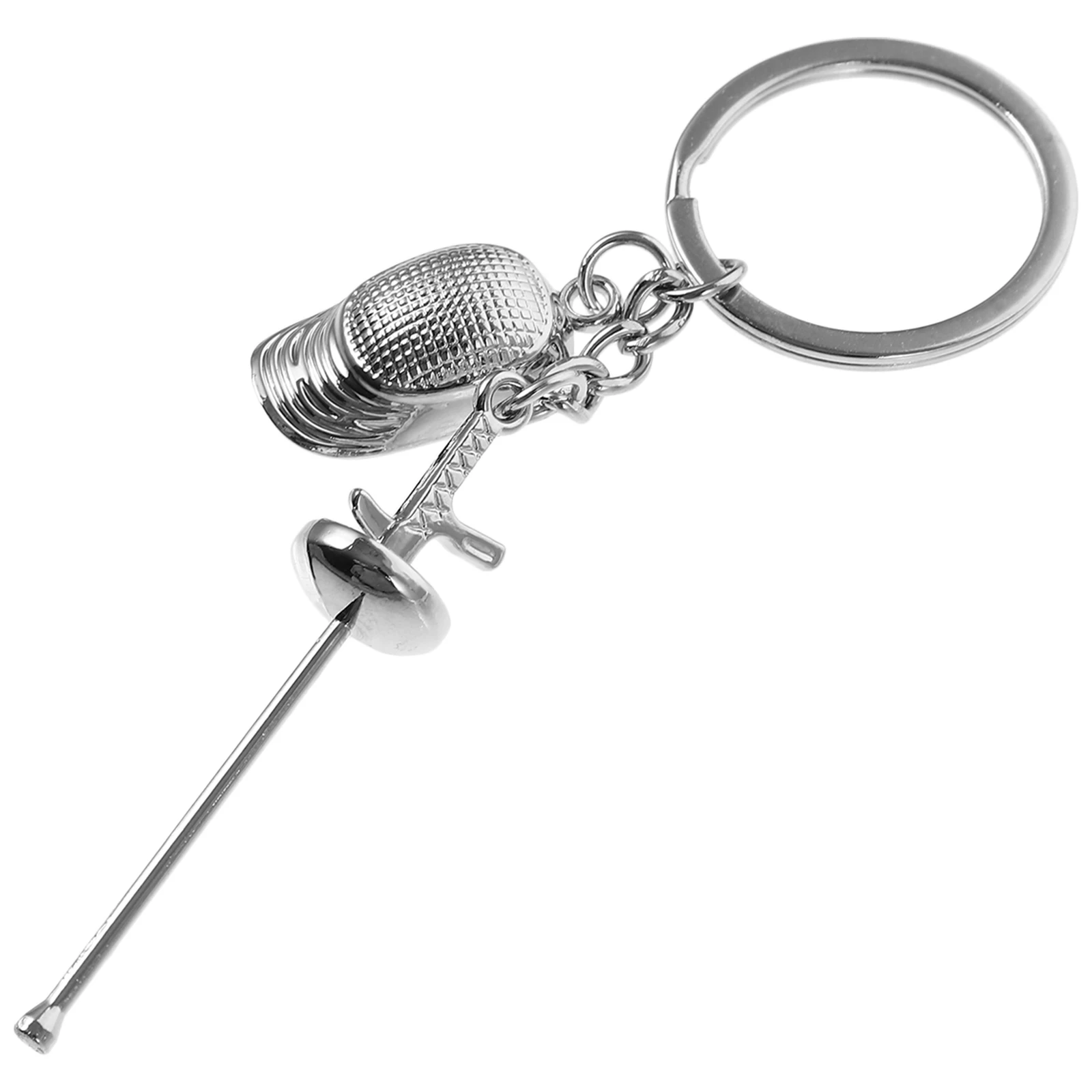 

Epee Keychain Fencing Presents Sport Gifts Souvenirs Men Keychains Gear Equipment Foil Sword Simple Man