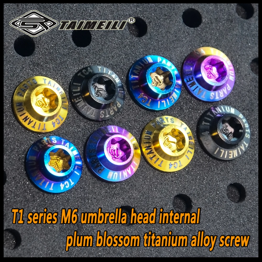 TAIMEILI 1pcsTitanium alloy screw T1 series umbrella head screw Torx m6x10/15/20/30/40mm locomotive modification and repair