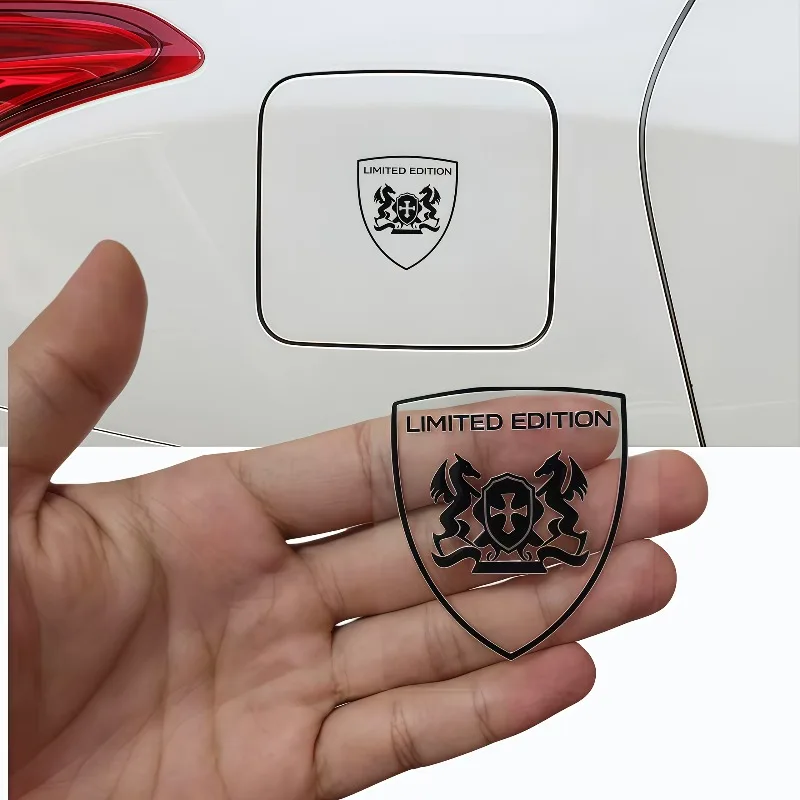 Double Lion Shield, Waterproof, High Temperature Resistant PVC Car Decal Car Decal Decorative Sticker, Limited Edition