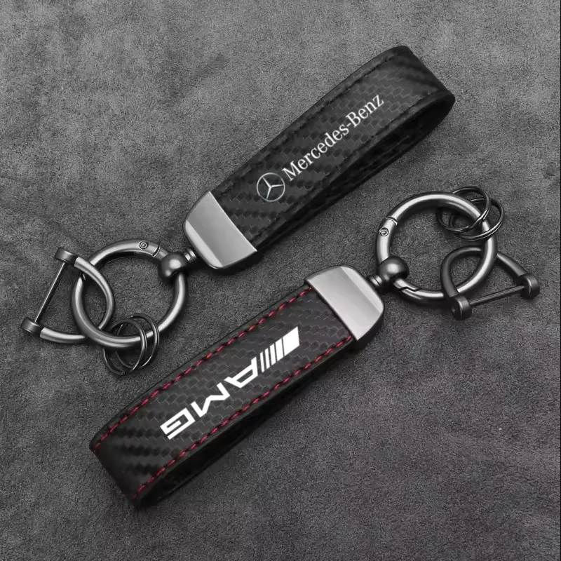 Leather Car Styling Badge Pendant 4s Shop Gifts Auto keychain For Mercedes Benz AMG A B C E S G Class W201 W210 W108 W205 W203