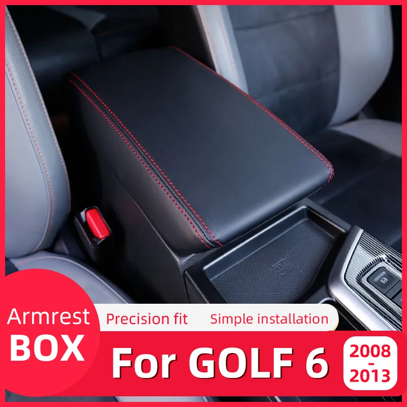 For VW Golf 6 Accessories Volkswagen GTI MK6 2008-2010 2011 2012 2013 Central Control Armrest Box Protective Cover Inner Trim