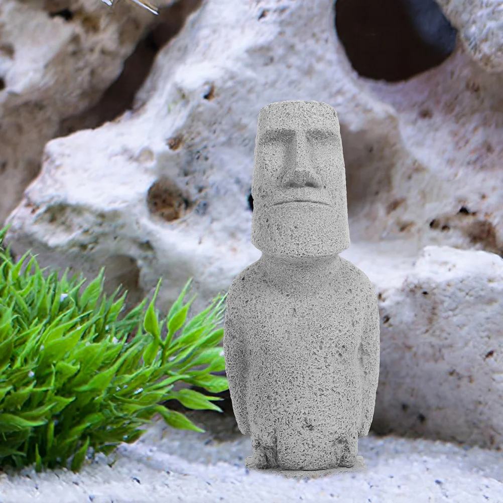 

Fish Tank Moai Statue Aquarium Landscaping Decor Ornaments Small Avatar Easter Island Sculpture