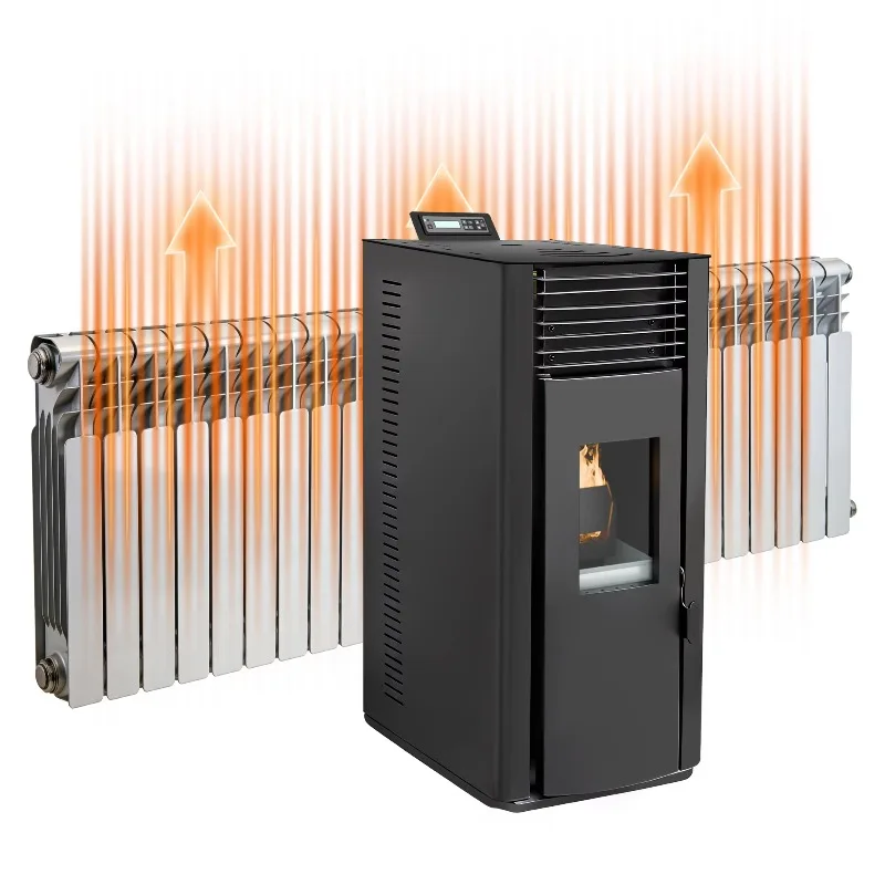 12.2KW High Efficiency Pellet Boiler Stove WiFi Smart Freestanding For Kitchen & Bathroom Use In Villa Modern Design