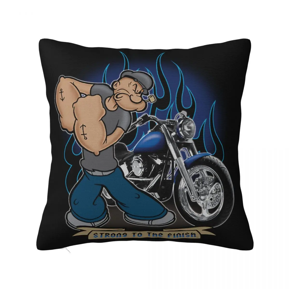 Biker Popeyes Pillowcase Soft Polyester Cushion Cover Gift Pillow Case Cover Home Square 18