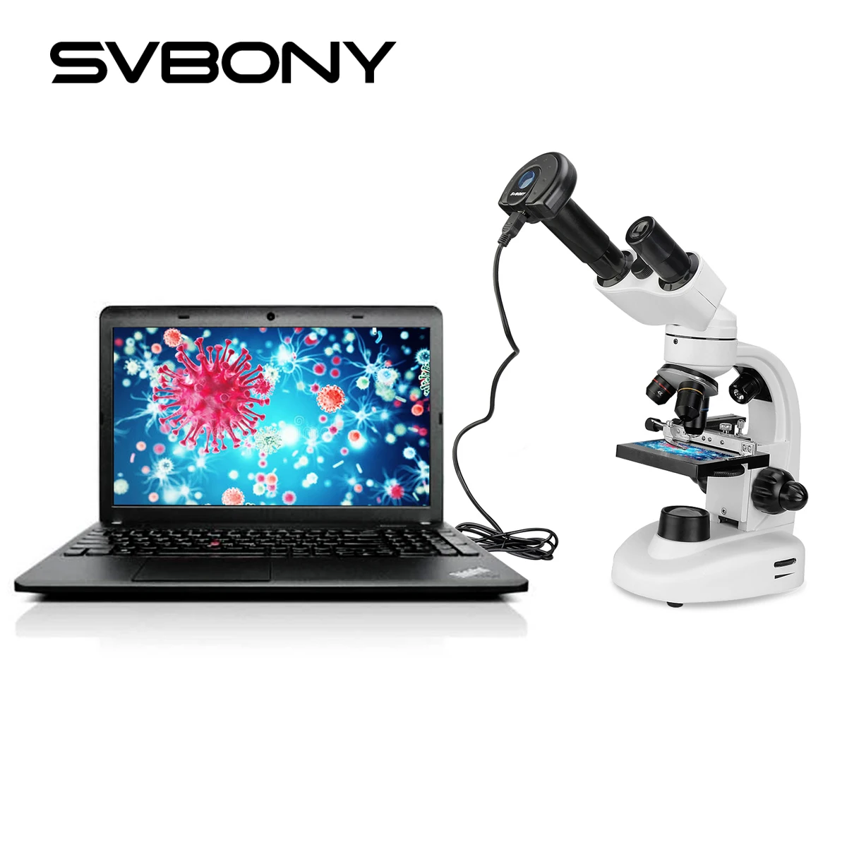 

Svbony SV605 Stereomicroscope with SV189 Camera with Phone Adapter 40-1600x Optical Electron Binocular Microscope for Science