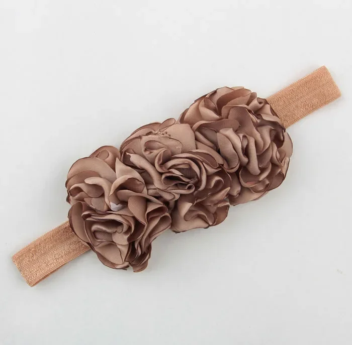 Fashion 1PCS Layered Flower on Elastic Headband Handmade Fabric Flower Kids Headband Cute Baby Girl Hair Accessories