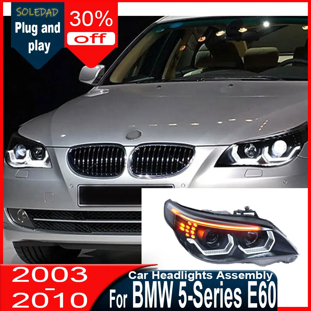 Car Styling for BMW E60 Headlights 2003 2024 2005-2010 BMW 5 Series Head Light DRL Turn Signal Low High Beam Projector Lens