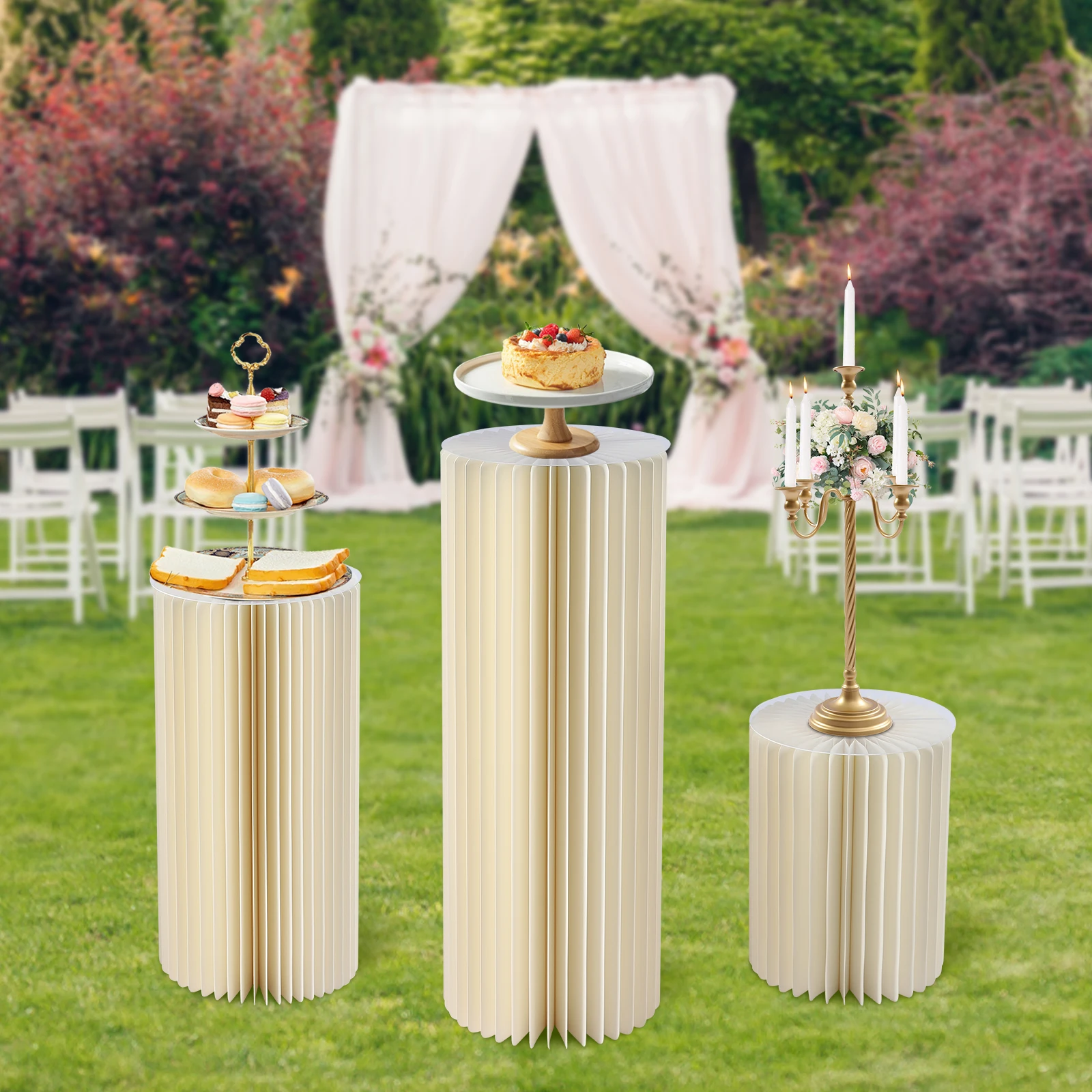 Wedding Flowers Stand Cylinder Display Wedding Party Garden Decoration Dessert Table 3pcs