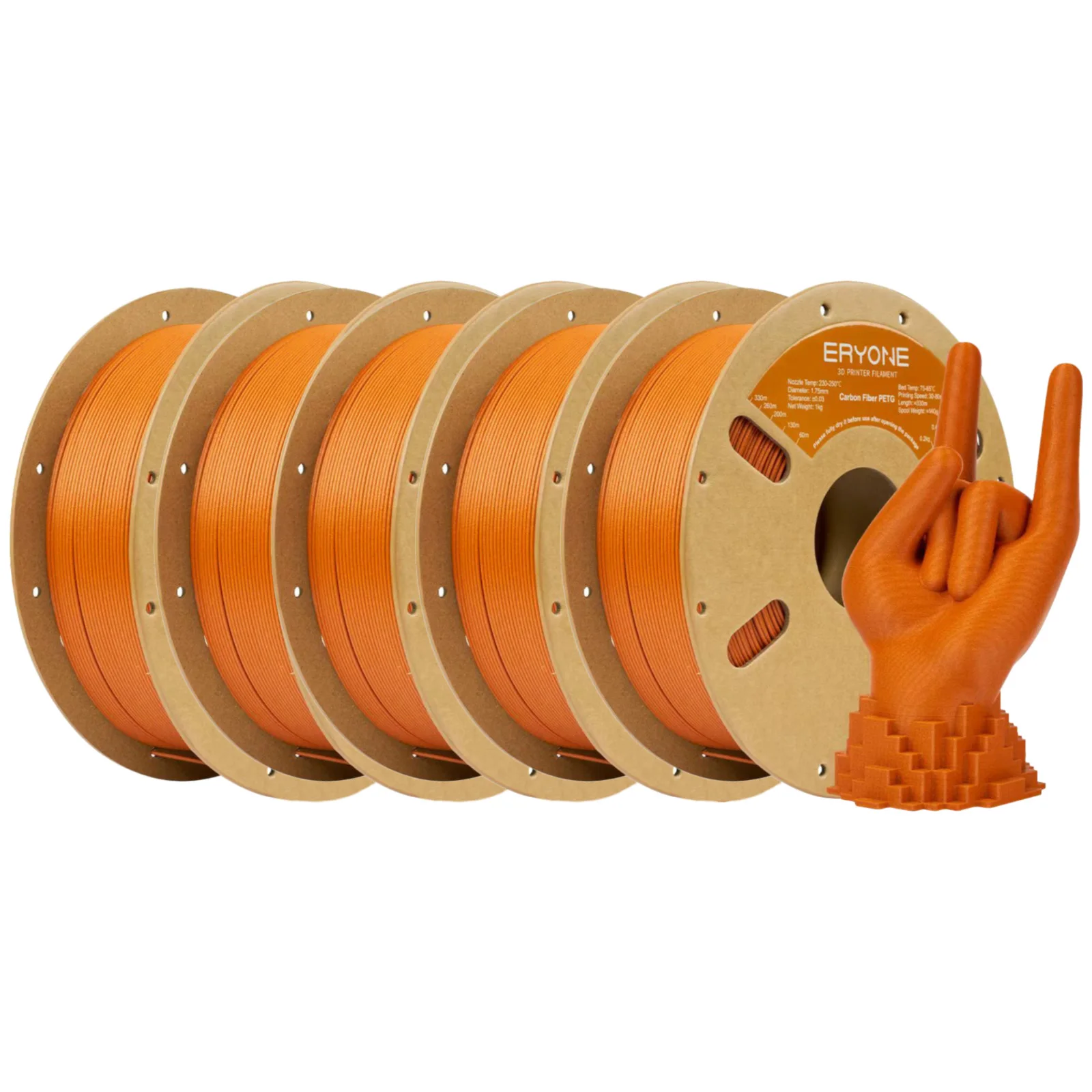 ERYONE Grote Uitverkoop 5KG PETG Carbon Fiber Premium Filament 3D Print, Meerdere Kleuren Beschikbaar, PETG-CF filament, 1KG/Spoel
