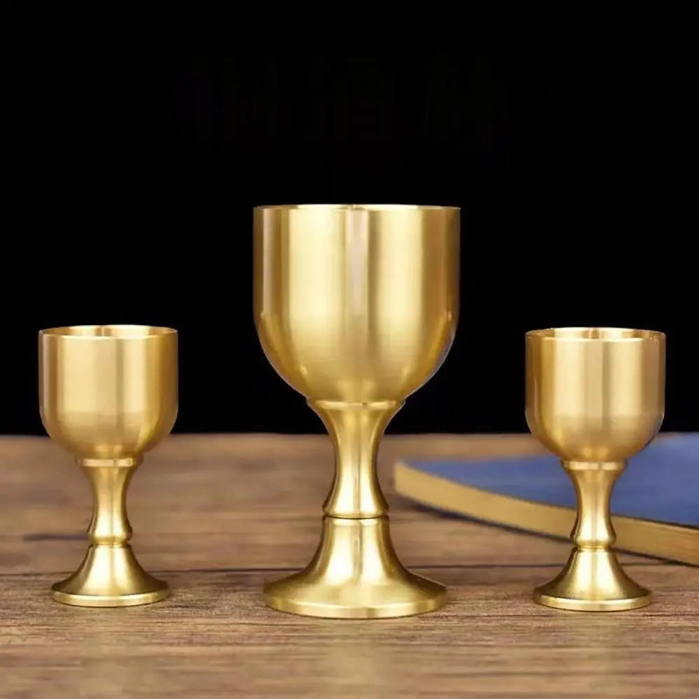 1Pcs New Cocktail Beverage Wine Goblet Copper Gold Brass Chalice Cup Metal 5 Liquor Cup for Party Home Accessories