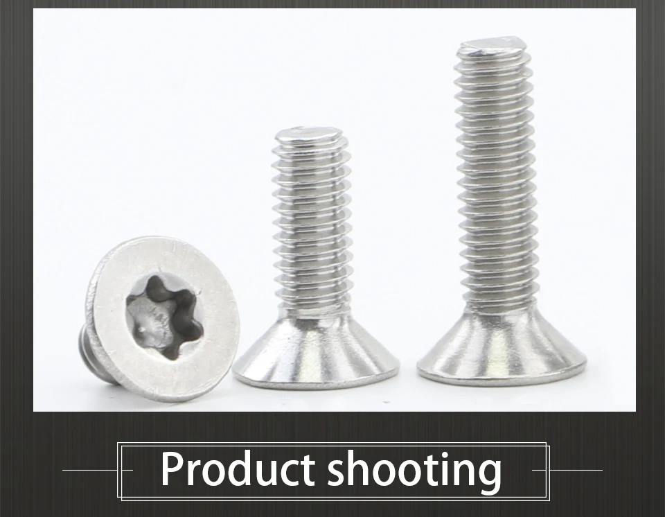 JUIDINTO 5~50 Stück Torx-Schrauben mit Flachkopf, 304 Edelstahl, Sechs-Lappen-Torx-Sicherheitsschrauben mit Senkkopf M2 M2.5 M3 M4 M5 M6 M8 – Detail 13