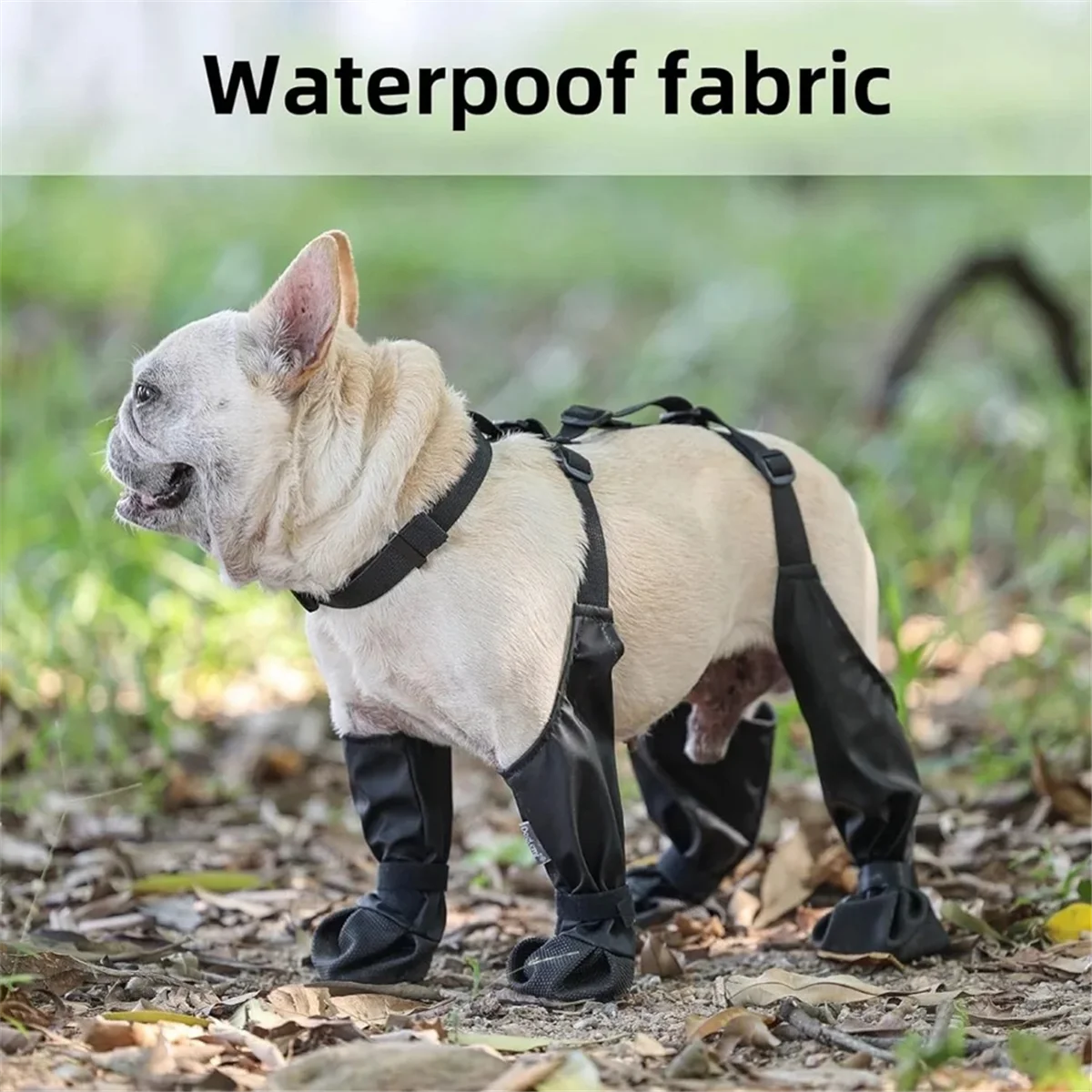 

Dog Shoes Waterproof Dirtyproof DogPaw Protectors with Suspenders Non-Slip Dog Rain Booties for Winter Snow Outdoor,MHUG