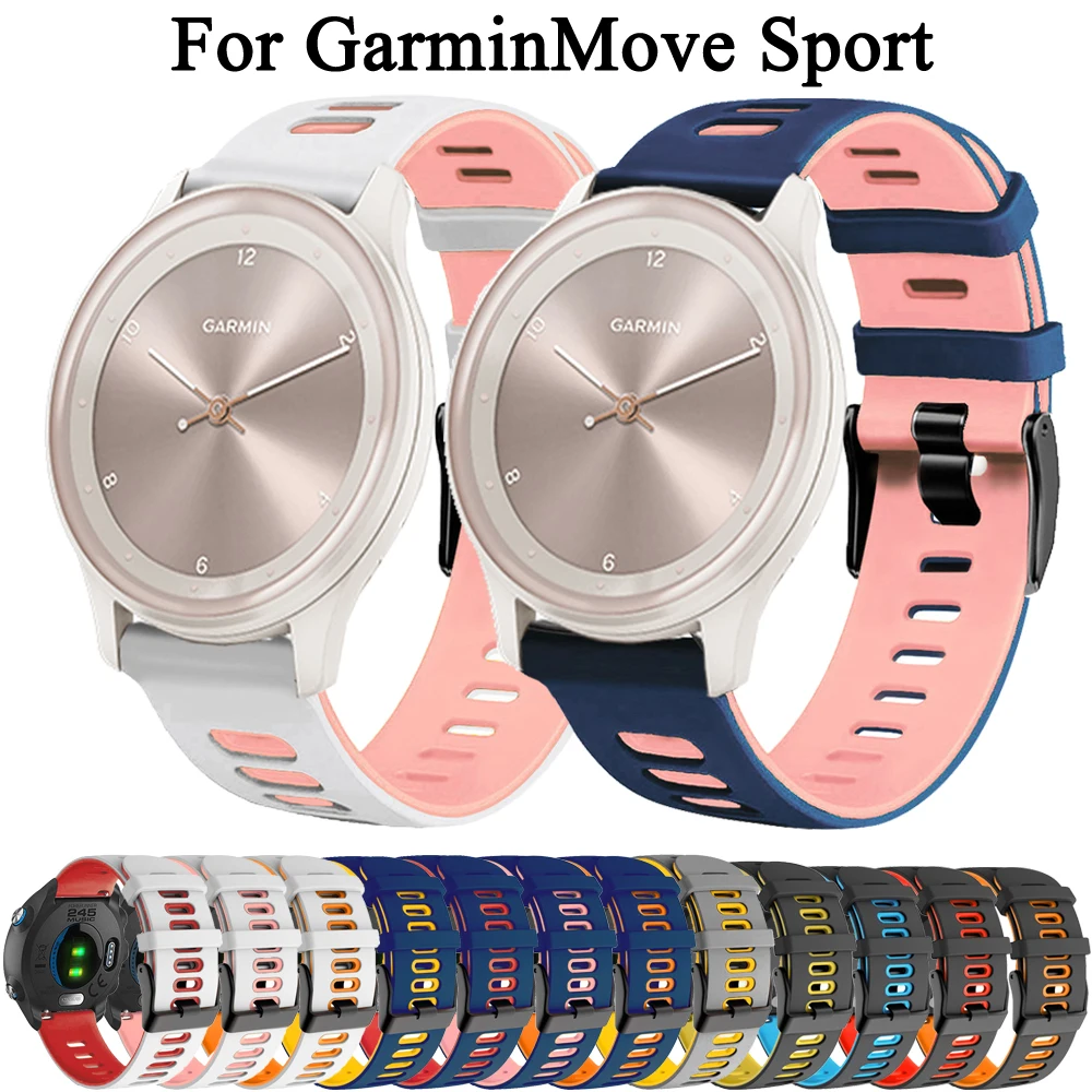 20mm Watchband For GarminMove Sport Garmin VENU 2 Plus SQ Straps Replacement Smart Watch Silicone Bands Vivoactive 3 3t HR Belt