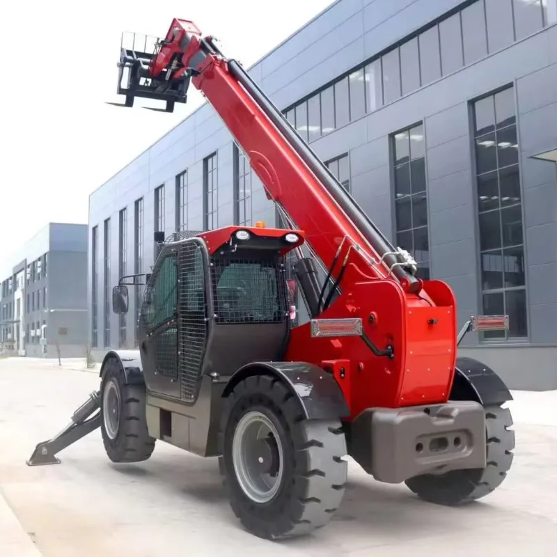 4500kg 17m Rotating Telescopic Handler Forklift 4x4 Rough Terrain Telehandler Loader with Hydraulic Support Legs Machine
