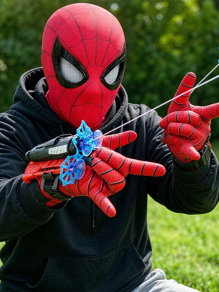W magazynie: Maska Spider-Mana z anime w skali 1:1 i rękawica z nadajnikiem z kontrolą podbródka, zabawka cosplay na Halloween. — 2