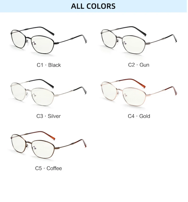 BEMORE Cat Eye Alloy Prescription Eyewear optical Lenses with Recipe Women Photochromic Anti Blue Light Progressive Eyeglasses